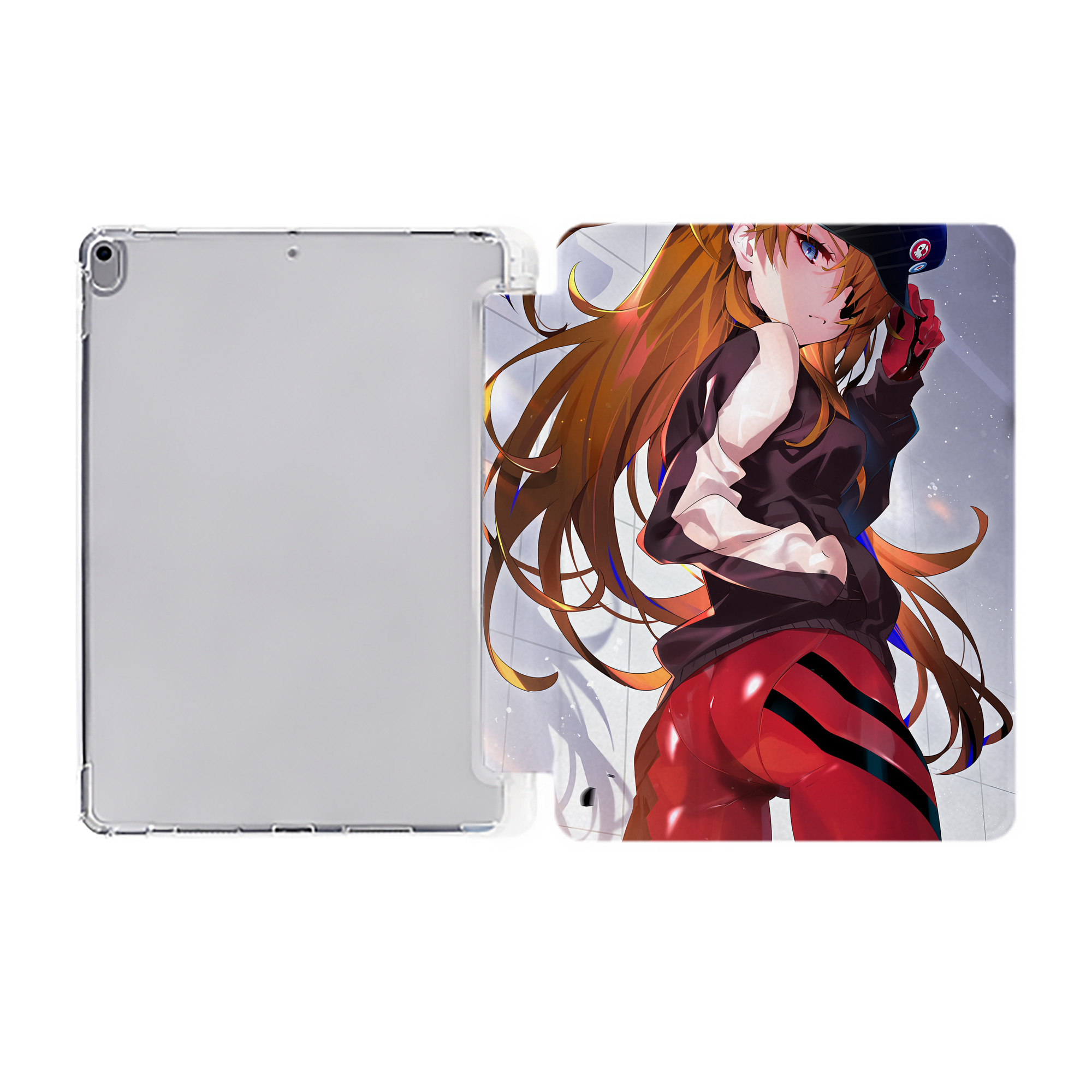 （画像用） EVA 新世紀エヴァンゲリオン IPad ケース ペン収納付き 三つ折りスタンド PUレザー×シリコン 対応機種9.5/10.5/10.9インチ